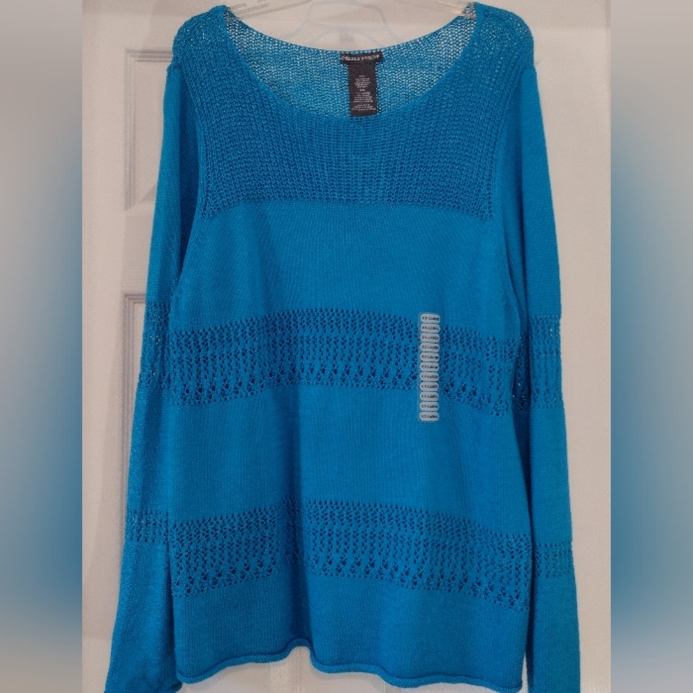 Blue Knit Women's Top